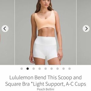 lululemon athletica Light Peach Scoop Bra